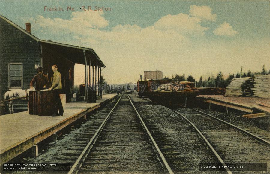 Postcard: Franklin, Maine Railroad Station